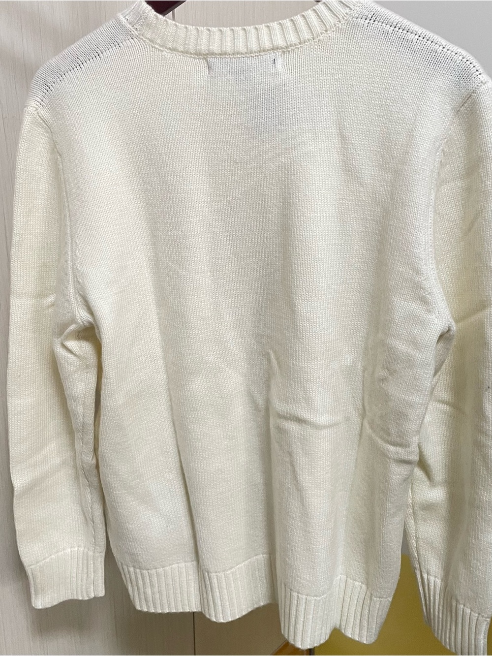 Ralph Lauren Ivory Crewneck Sweater with Embroidered Bear - Picture 5 of 7